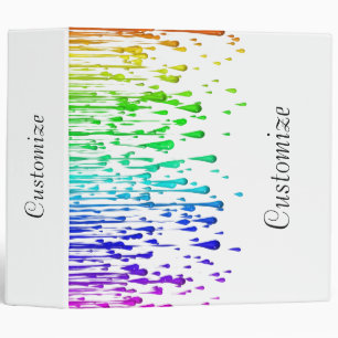 Colourful Rainbow Paint Drips Binder