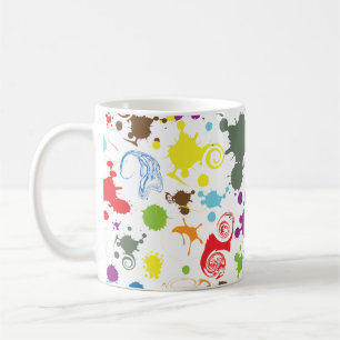 Colourful Rainbow Paint Splatter Art Coffee Mug