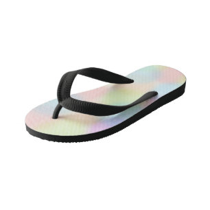 Colourful Rainbow pastel Geometric Circle Pattern Kid's Flip Flops