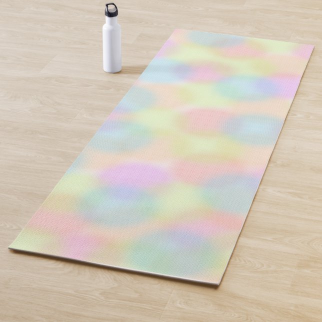 Colourful Rainbow pastel Geometric Circle Pattern Yoga Mat (In Situ)