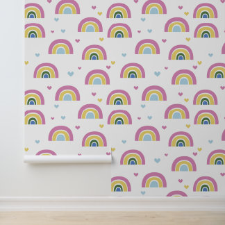 Colourful Rainbow Pastel Pattern Peel & Stick Wallpaper