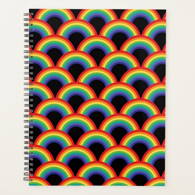 Colourful Rainbow Pattern Planner (Front)