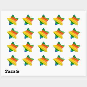 Colourful rainbow pattern star sticker