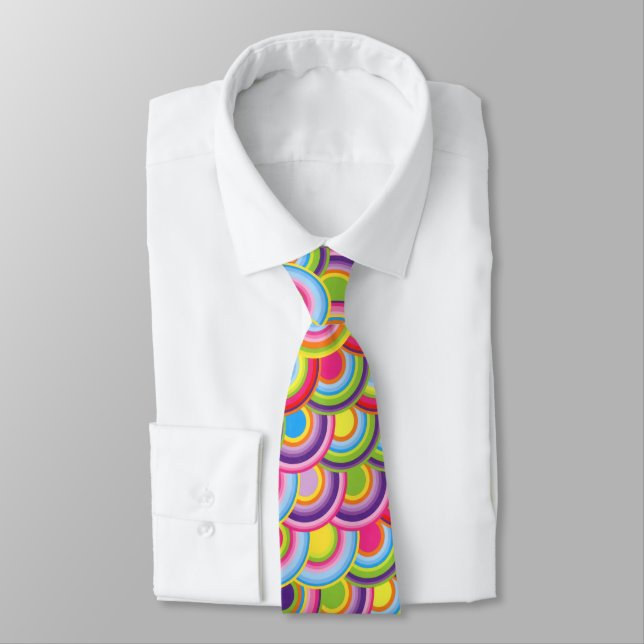 Colourful Rainbow Pattern Tie (Tied)