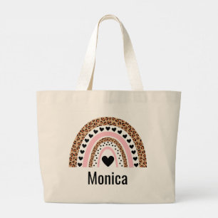  Colourful Rainbow Personalized Name Tote Bag