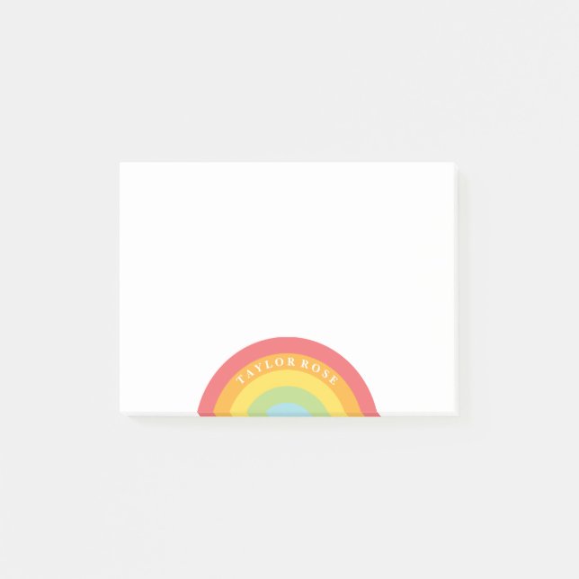Colourful Rainbow Personalized Post It Notes (Front)
