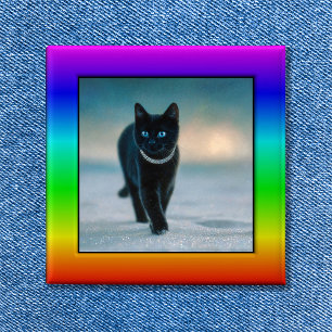 Colourful Rainbow Photo Frame Button