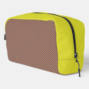 Colourful Rainbow Plaid Travel Toiletry Case Dopp Kit