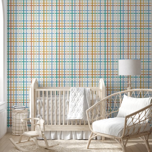 Colourful Rainbow Plaid Wallpaper (Kids)