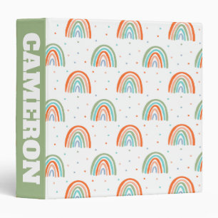Colourful Rainbow Polka Dot Pattern Binder
