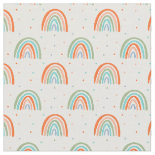 Colourful Rainbow Polka Dot Pattern Fabric