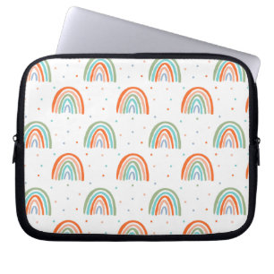 Colourful Rainbow Polka Dot Pattern Laptop Sleeve