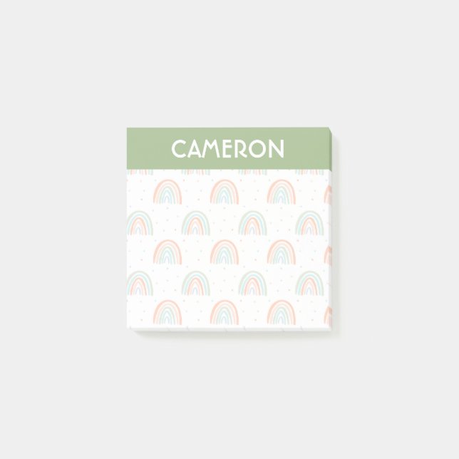 Colourful Rainbow Polka Dot Pattern Post-it Notes (Front)