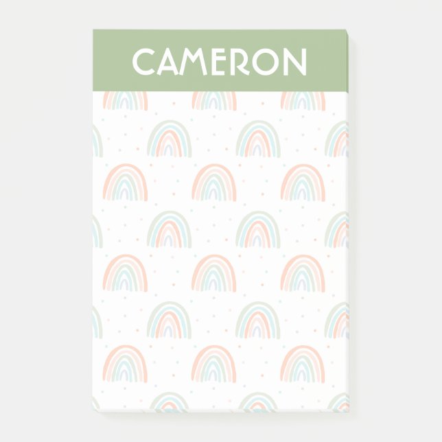 Colourful Rainbow Polka Dot Pattern Post-it Notes (Front)