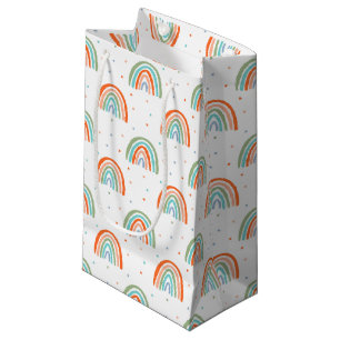 Colourful Rainbow Polka Dot Pattern Small Gift Bag