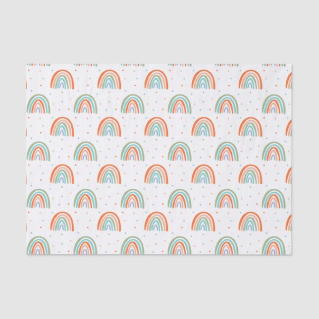 Colourful Rainbow Polka Dot Pattern Tissue Paper (Front)