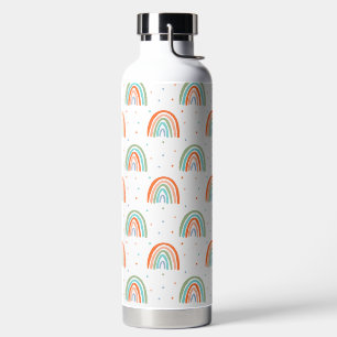Colourful Rainbow Polka Dot Pattern Water Bottle