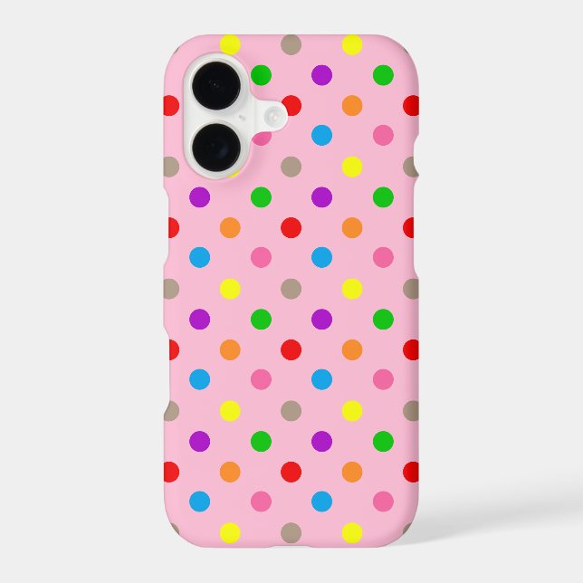 Colourful Rainbow Polka Dots Pink  (Back)