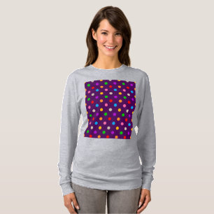 Colourful Rainbow Polka Dots Purple T-Shirt