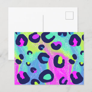 Colourful Rainbow Print Postcard