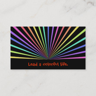 Colourful Rainbow Rays on Black Business Card