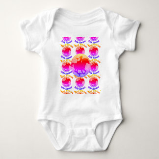 Colourful Rainbow Real Witches Ride Horses Baby Bodysuit