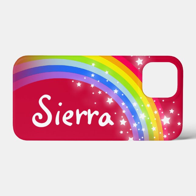 Colourful rainbow red star sky custom name Case-Mate iPhone case (Back (Horizontal))