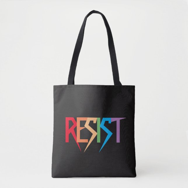 Colourful Rainbow Resist Tote Bag (Front)