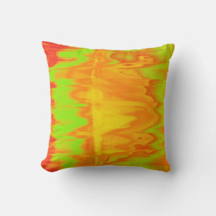 Colourful Rainbow Retro Funky Painting Abstract Ar Throw Pillow