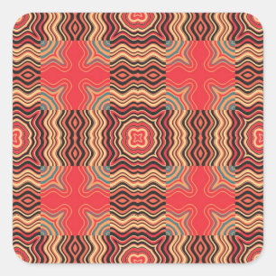 Colourful Rainbow Retro Seamless Pattern Square Sticker