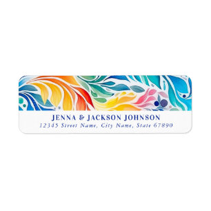 Colourful Rainbow Return Address Labels