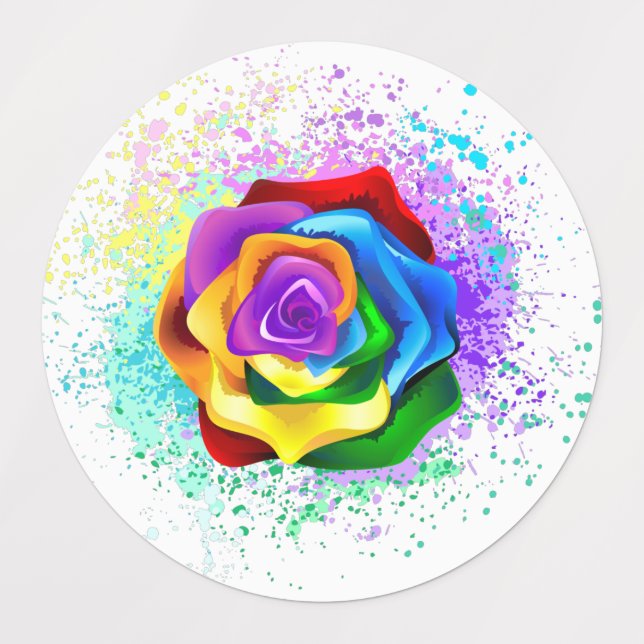 Colourful Rainbow Rose (Design 1)