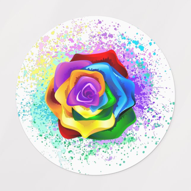 Colourful Rainbow Rose (Design 1)
