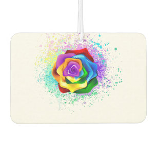 Colourful Rainbow Rose Air Freshener