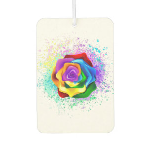 Colourful Rainbow Rose Air Freshener