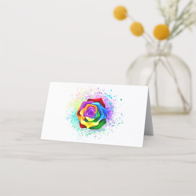Colourful Rainbow Rose Appointment Card (Front)