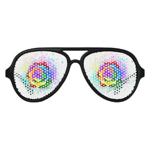 Colourful Rainbow Rose Aviator Sunglasses