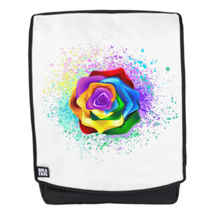 Colourful Rainbow Rose Backpack
