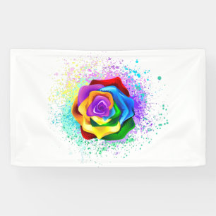 Colourful Rainbow Rose Banner