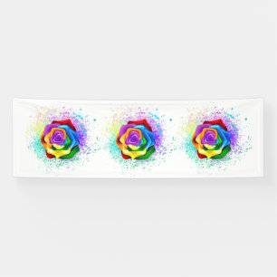 Colourful Rainbow Rose Banner