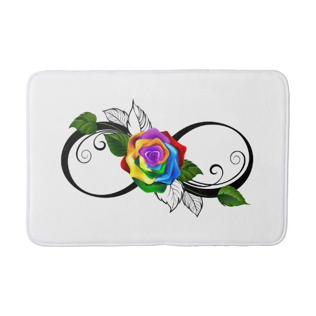 Colourful Rainbow Rose Bath Mat (Front)