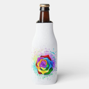 Colourful Rainbow Rose Bottle Cooler