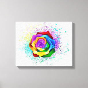Colourful Rainbow Rose Canvas Print