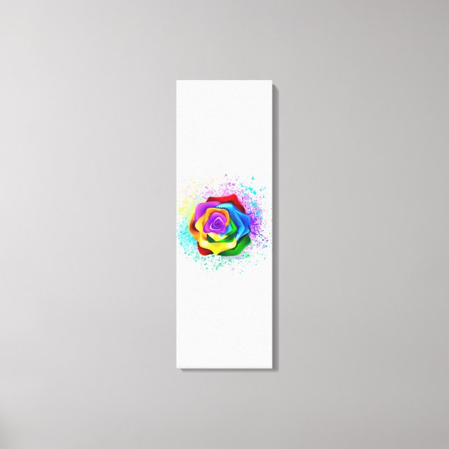 Colourful Rainbow Rose Canvas Print (Front)