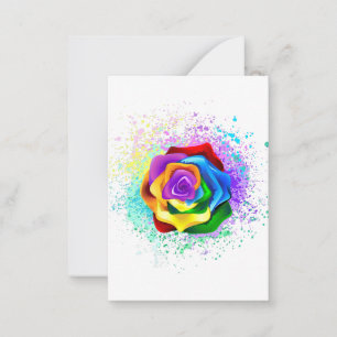 Colourful Rainbow Rose Card