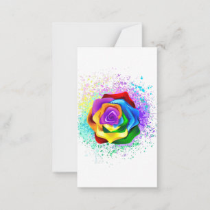 Colourful Rainbow Rose Card