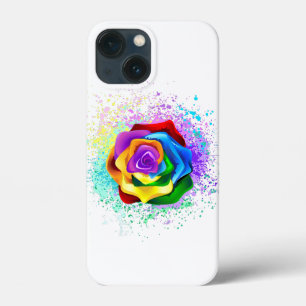 Colourful Rainbow Rose iPhone 13 Mini Case