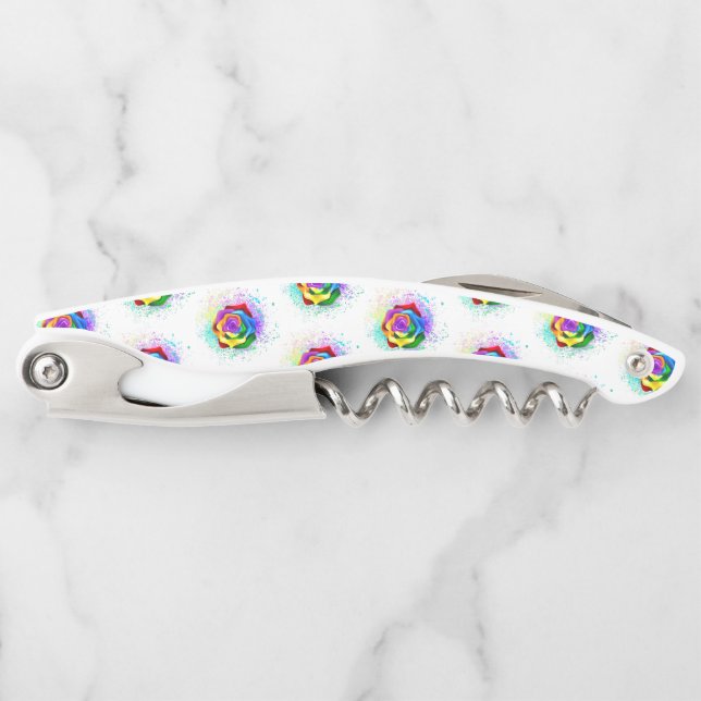 Colourful Rainbow Rose Corkscrew (Front)