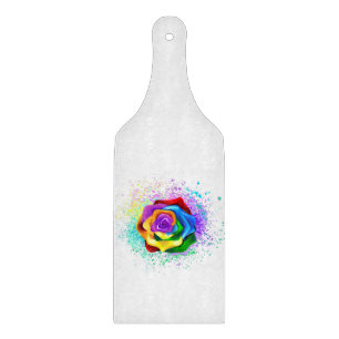 Colourful Rainbow Rose Cutting Board