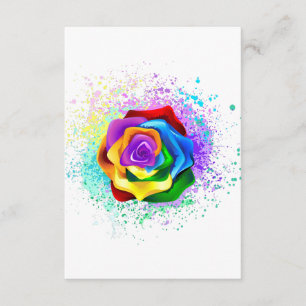 Colourful Rainbow Rose Enclosure Card